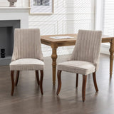 ZUN Rayon Cloth Flocking Linen Dining Chairs Channel Kitchen Dinner Chair Comfy Fabric Upholstered 21158131