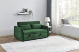 55" Modern Convertible Sofa Bed with 2 Detachable Arm Pockets, Velvet Loveseat Sofa with Pull Out W119363993