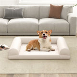 ZUN 36" Orthopedic Dog Bed,Egg-Foam Dog Crate Bed with 3-Side Bolster and Removable Washable Bed 95658556