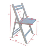 Furniture Slatted Wood Folding Special Event Chair - White, Set of 4, FOLDING CHAIR, FOLDABLE STYLE 13376921