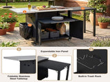 Foldable Outdoor Prep Station BBQ Cart Patio Dining Cart Foldable Outdoor Kitchen Island Grill Cart N719P407404B