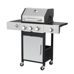 ZUN 3-Burner Propane Gas BBQ Grill with Side Burner, 37230BTU Output With Enameled Cast Iron Cooking W2938P208382