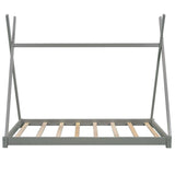 Twin Size House Platform Bed with Triangle Structure,Gray WF283047AAE