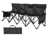 Portable Folding Bench, 4-Seat Collapsible Soccer Bench with Side Storage and Carry Bag, Lightweight 03159686