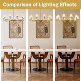 Mid Century Glass Chandelier Modern Gold Pendant Light Fixture, 10 Light Farmhouse Chandeliers for 71833627