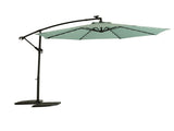 10ft Solar LED Offset Hanging Market Patio Umbrella W640140293