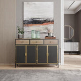 48" Wide 4 Doors Modern Sideboard with 3 Top Drawers, Freestanding Sideboard Storage Cabinet W75741394