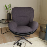 360&deg Swivel Office Chair, Modern Chenille Chair with Faux Leather and Black Metal Base Frame, No N817P205024H