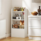 White Freestanding Bookshelf with 3-Tier Shelf 51964760