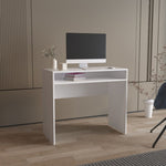 ZUN Computer Desk 30.6" H, with 1 Shelf, White B097P250845