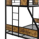 Twin Over FULL Metal Bunk Bed with 2 - Side Ladder and Full-Length Guardrail, No Box Spring Needed, W311133413