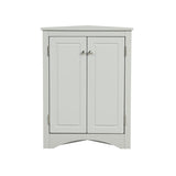 ZUN Grey Triangle Bathroom Storage Cabinet with Adjustable Shelves, Freestanding Floor Cabinet for Home 26880253