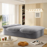 78.7" Modern 2-in-1 Foldable Sofa with Functional Blanket and 2 Soft Pillows,Comfortable Plush W3219P317385