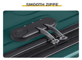 ABS Trolley Case 20in 24in 28in 3PCS Suitcase Set Vertical Striped Frosted Case Suitcase Dark Green 24610755