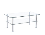 ZUN Clear Clear Glass Coffee Table, Tempered Glass Coffee Table for Living Room W32764165