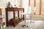 ZUN Swivel Faux Leather Adjustable Hydraulic Bar Stool, Set of 2, White T2574P164843