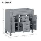 ZUN 36'' Bathroom Vanity without Top Sink, Cabinet only, Modern Bathroom Storage Cabinet with 2 Soft 30359422