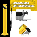 ZUN Safety Bollard Post, 36 Inch Height Steel Bollards, 3 Inch Diameter Parking Bollard, Yellow Powder 04065749