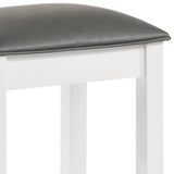 Glossy White Vanity Stool with Padded Seat B062P153876