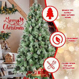 Artificial 5ft Green Christmas Tree with 694PVC/Hard Needle Mixed Branch Tips,Pine cone,Hinged 04773659
