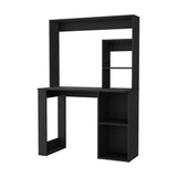 ZUN Palisades Computer Desk with Hutch and Storage Shelves Black B062111732