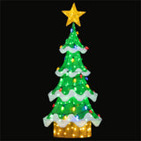 5.2ft Lighted Christmas Tree - 34 Strawberry Bulbs Star Topper, IP44 Waterproof, GreenYellow 20931116