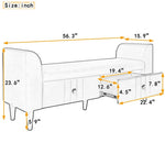 ZUN Upholstered Wooden Storage Bench with 2 Drawers For Bedroom,Fully Assembled Except Legs and 60870598