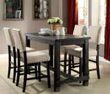 Antique Black Bold Distressed 1pc Counter Height Dining Table Dining Room Furniture Center Beam for B011P189948
