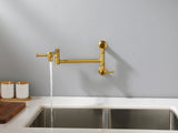 Wall mounted Filler Faucet, Modern Brass Filler Two-Attachment Wall Mount Folding Kitchen 70808368