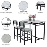 ZUN Kitchen Table Set, Dining Table and Chairs for 2, 3 Piece Dining Room Table Set with 2 Upholstered W578P150070