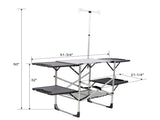 Foldable Aluminum Camping Kitchen Table Heat Resistant Tabletop Detachable Lamper , 4 Foldable Side 19727192