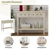 TREXM Rustic Console Table with Open Shelf, Rubber Wood Legs, Ideal for Entryways, Living Rooms, and N715P205077E