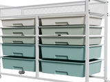 10-Drawer Rolling Storage Cart with Metal Mesh Top and Lockable Wheels, Multi-Layer Utility 40967862