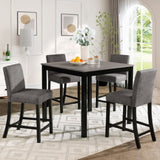 5-Piece Height Table Set with 4 Chairs, Height Table Set for 4 with Chairs, Wooden W1998P195205