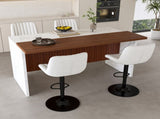 Swivel Bar Stools with Adjustable Height , Backrest, and Soft Knit Fabric - Ideal W2699P360246