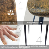 Dining Chairs Set of 4, Modern Accent Chairs with Soft glove suede Fabric Upholstered Seat, Spoon 02580000