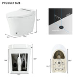 Smart toilet with Built-in Seat, One Piece Elongated Modern Toilet with Adjustable Temp N753P222587W