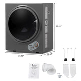GYJ25-78G2 Compact Portable Household clothes Dryer 2.5KG 1.6cuft with Stainless Steel Drum Black 01341671
