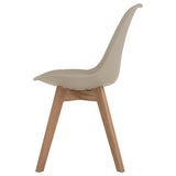 Tan and Oak Padded Side Chair B062P153693