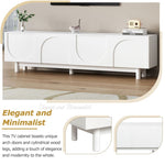 ZUN ON-TREND Graceful TV Stand Arch Cabinets for TVs Up to 78'', Minimalist Entertainment Center WF325999AAK