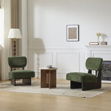 Modern Lounge Chair with Polyester Upholstery, Sturdy Wood Base With Walnut Finish, N767P241702G