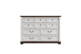 10 Drawer Dresser Chest for Bedroom with Wooden Base and Riser Trim, Wooden Rustic Rustic Chest of W2393P276633