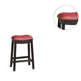 ZUN Burgundy PU Upholstery Counter Stool, Set of 2 SR011821