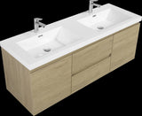 60" Floating Bathroom Vanity with Sink, Modern Wall-Mounted Bathroom Storage Vanity Cabinet with W1573P152706