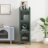 Modern Three-tier Glass Door Cabinet with Featuring Four-tier Storage, for Entryway Living Room W757P241565