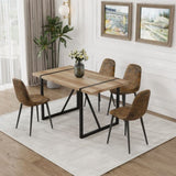 Dining Chairs Set of 4, Modern Accent Chairs with Soft glove suede Fabric Upholstered Seat, Spoon 02580000