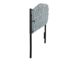 Twin Size Headboard in Black Metal and Blue Fabric B202P223760