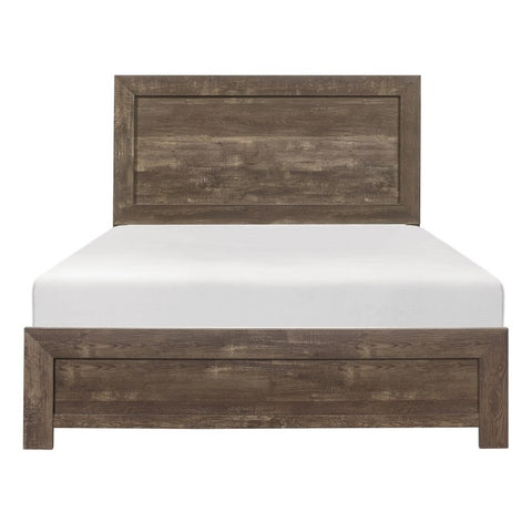 ZUN Simple Look Rustic Brown Finish 1pc California King Size Bed Panel Headboard Footboard Formal B01156434