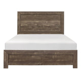 Rustic Brown Finish 1pc Queen Size Bed Panel Headboard Footboard Wooden Bedroom Furniture B01154013