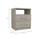 ZUN Oklahoma Nightstand,Two Drawers, One Shelf B128P148773